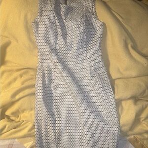 Calvin Klein Black and White Geometric Midi Dress